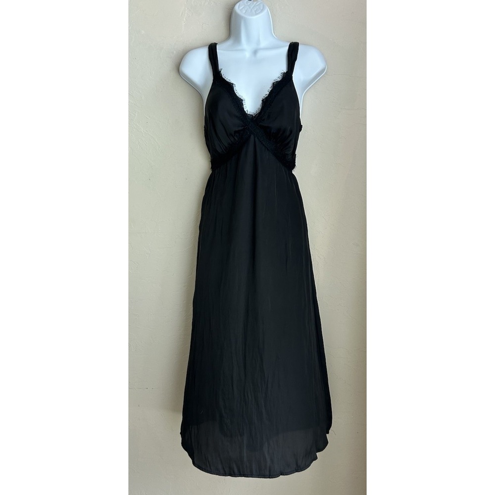 Old Navy Lace Trim Satin Cami Slip Dress XS Fairy Grunge Goth Babydollโ Midi